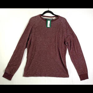 NWT Alesbury Pilsen Thermal Crew Mens Size L Red 100% Cotton Long Sleeve Shirt